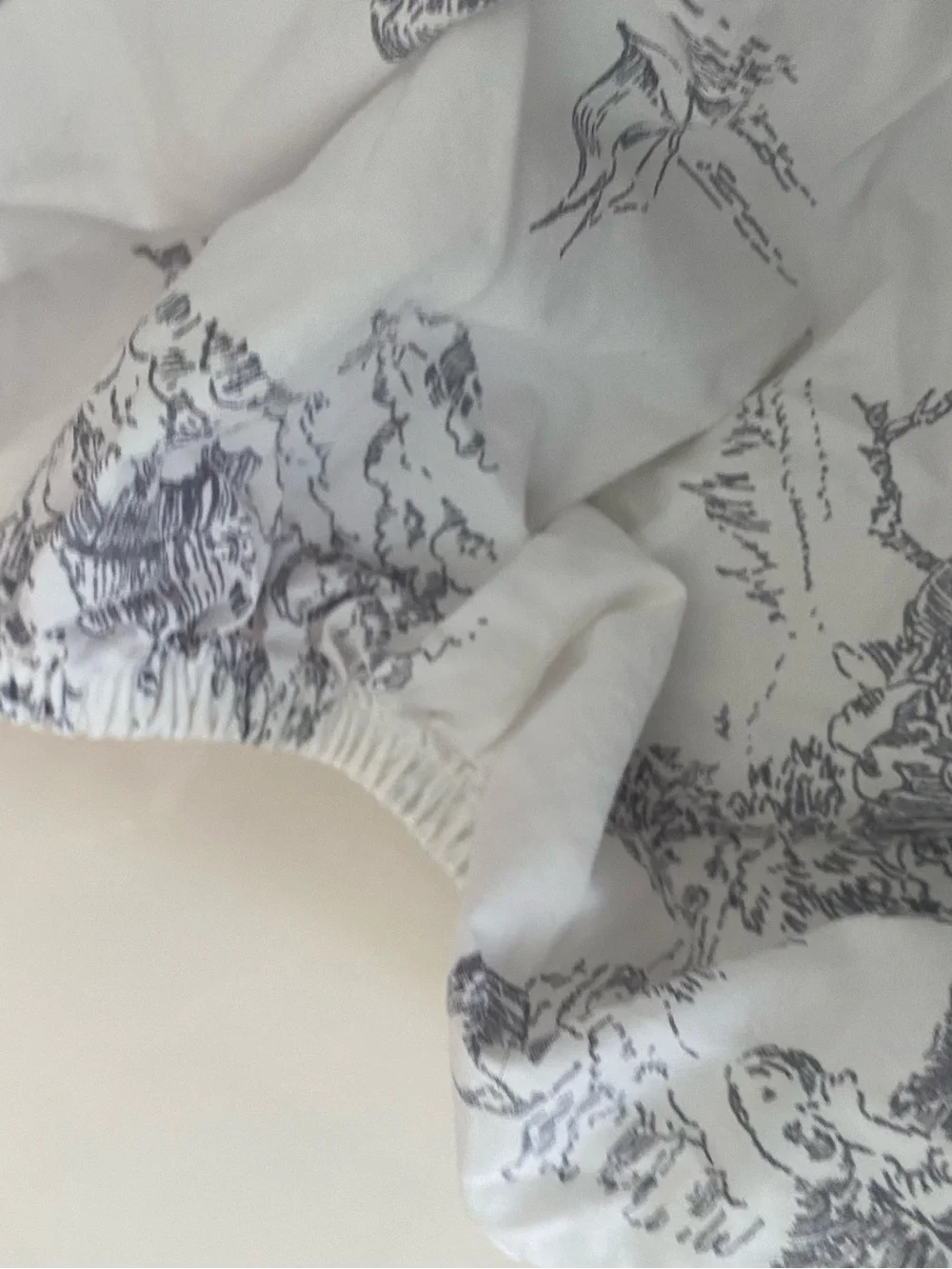Cabbages & Roses London King Sheet Set Charcoal Grey Country Toile Cottagecore